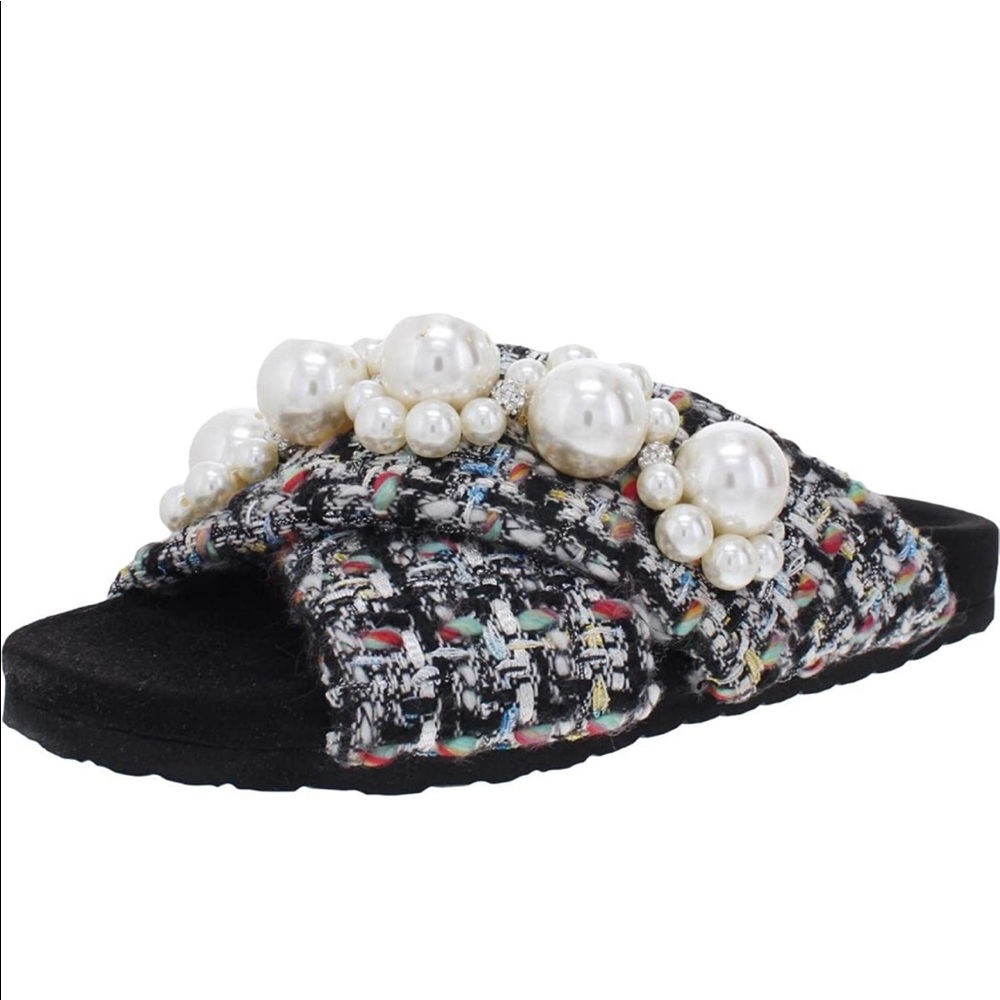 Pearl and Tweed Sandals